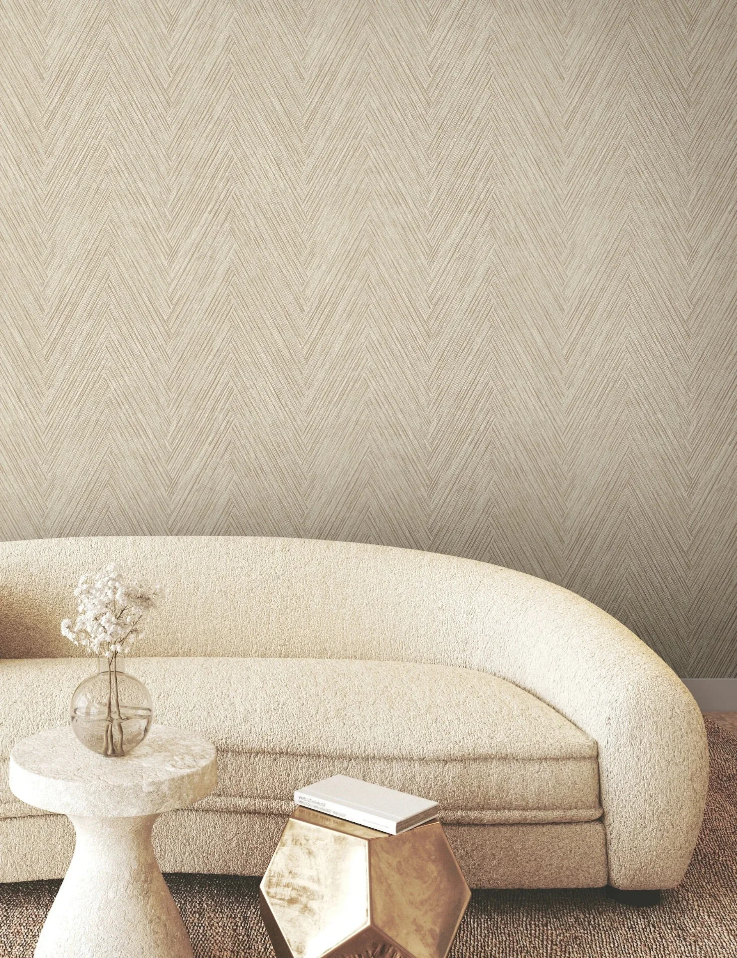 York Wallcoverings Thatched Chevron Terracotta Wallpaper | Wallpaper Twins York Wallcoverings Thatched Chevron Terracotta Wallpaper - SKU FM1053