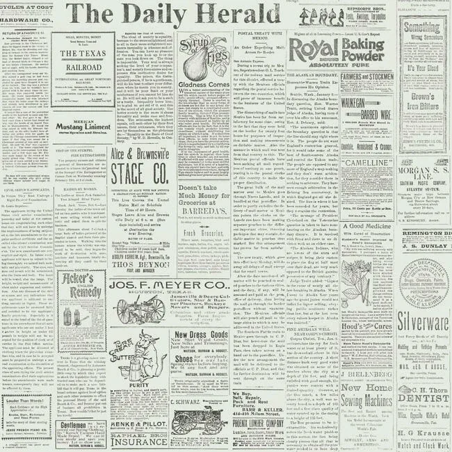 York Wallcoverings The Daily Black & White Wallpaper - SKU MH1508