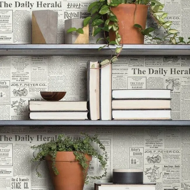 York Wallcoverings The Daily Black & White Wallpaper | Wallpaper Twins York Wallcoverings The Daily Black & White Wallpaper - SKU MH1508
