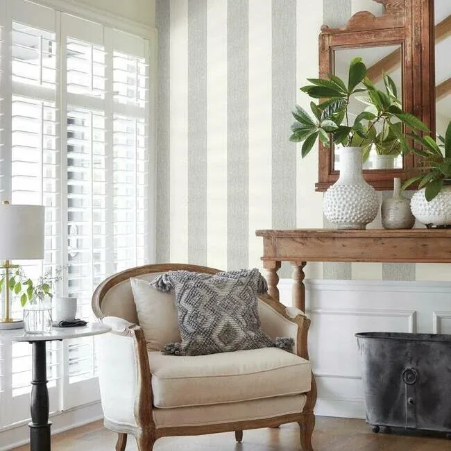 York Wallcoverings Thread Stripe Black Wallpaper - SKU MK1117