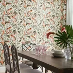 York Wallcoverings Tropical Love Birds Grey Wallpaper - SKU TC2652