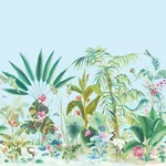 York Wallcoverings Tropical Panoramic Blue Wall Mural | Wallpaper Twins York Wallcoverings Tropical Panoramic Blue Wall Mural - SKU MU0255M
