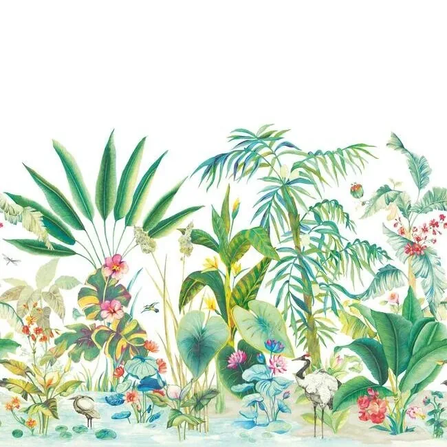 York Wallcoverings Tropical Panoramic White Wall Mural - SKU MU0254M