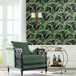 York Wallcoverings Tropical Paradise Green & Black Wallpaper - SKU TC2606