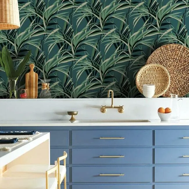 York Wallcoverings Tropical Paradise Green & Teal Wallpaper - SKU TC2607