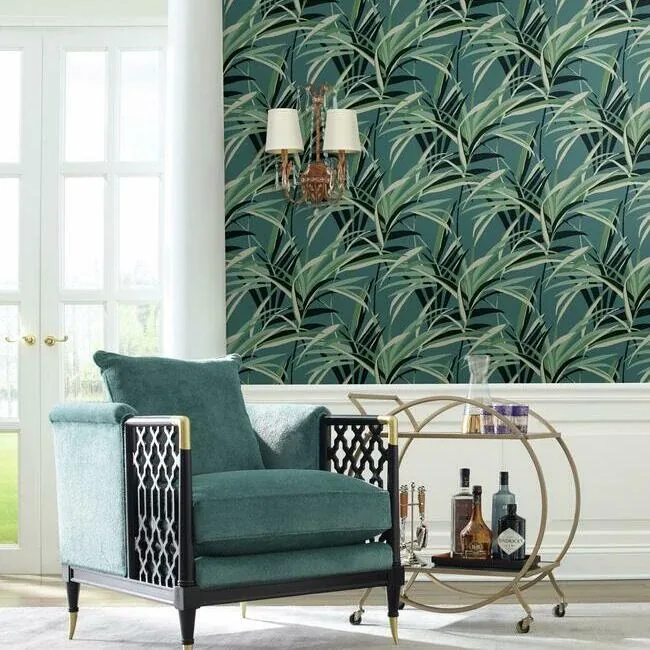 York Wallcoverings Tropical Paradise Green & Teal Wallpaper | Wallpaper Twins York Wallcoverings Tropical Paradise Green & Teal Wallpaper - SKU TC2607