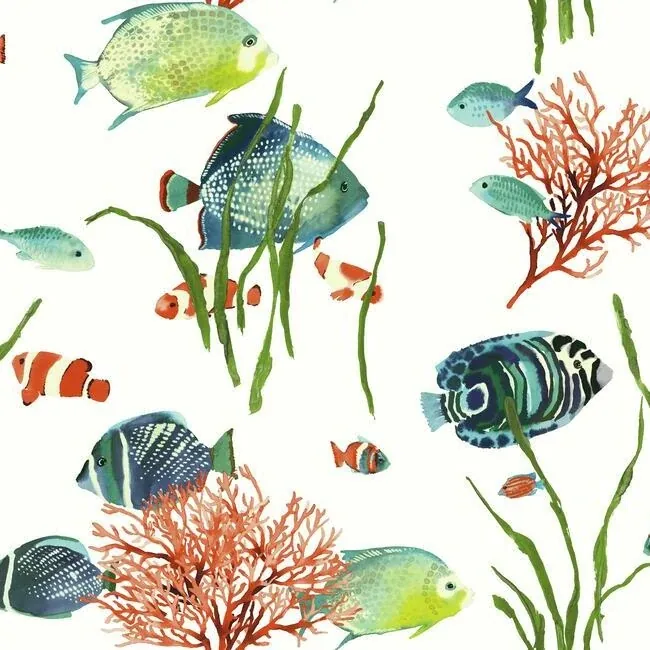 York Wallcoverings Tropical Reef Multicolor Peel & Stick Wallpaper - SKU PSW1033RL
