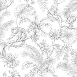 York Wallcoverings Tropical Sketch Toile Black Wallpaper | Wallpaper Twins York Wallcoverings Tropical Sketch Toile Black Wallpaper - SKU RT7841