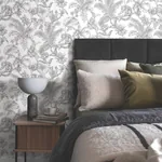 York Wallcoverings Tropical Sketch Toile Black Wallpaper | Wallpaper Twins York Wallcoverings Tropical Sketch Toile Black Wallpaper - SKU RT7841