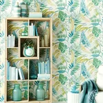 York Wallcoverings Tropical Toss Aqua & Yellow Wallpaper | Wallpaper Twins York Wallcoverings Tropical Toss Aqua & Yellow Wallpaper - SKU TC2626