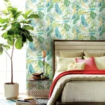 York Wallcoverings Tropical Toss Aqua & Yellow Wallpaper | Wallpaper Twins York Wallcoverings Tropical Toss Aqua & Yellow Wallpaper - SKU TC2626
