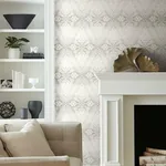 York Wallcoverings Tudor Diamond Damask Grey Wallpaper | Wallpaper Twins York Wallcoverings Tudor Diamond Damask Grey Wallpaper - SKU DM4934