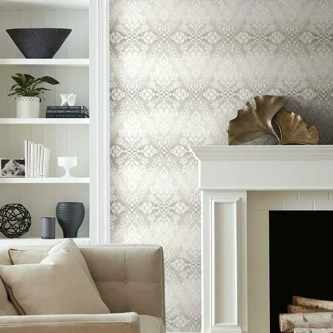 York Wallcoverings Tudor Diamond Damask Grey Wallpaper | Wallpaper Twins York Wallcoverings Tudor Diamond Damask Grey Wallpaper - SKU DM4934