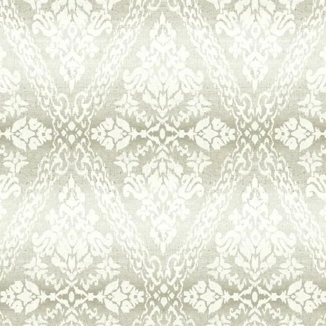 York Wallcoverings Tudor Diamond Damask Off White Wallpaper - SKU DM4933