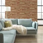 York Wallcoverings Up the Wall Red & Taupe Wallpaper | Wallpaper Twins York Wallcoverings Up the Wall Red & Taupe Wallpaper - SKU BZ9206