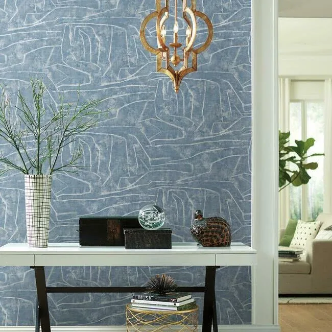 York Wallcoverings Urban Chalk Blue Peel & Stick Wallpaper - SKU PSW1232RL