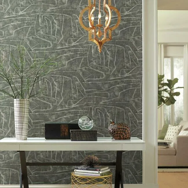 York Wallcoverings Urban Chalk Grey Peel & Stick Wallpaper - SKU PSW1230RL