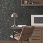 York Wallcoverings Vermillion Coast Carbon Black Wallpaper - SKU ZM2842