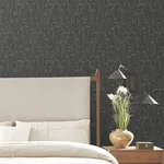 York Wallcoverings Vermillion Coast Carbon Black Wallpaper - SKU ZM2842