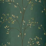 York Wallcoverings Vertical Blossoms Teal Metallic Wallpaper | Wallpaper Twins York Wallcoverings Vertical Blossoms Teal Metallic Wallpaper - SKU BR6224