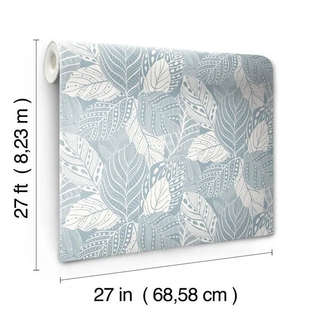 York Wallcoverings Vinca Blue Wallpaper | Wallpaper Twins York Wallcoverings Vinca Blue Wallpaper - SKU GO8225