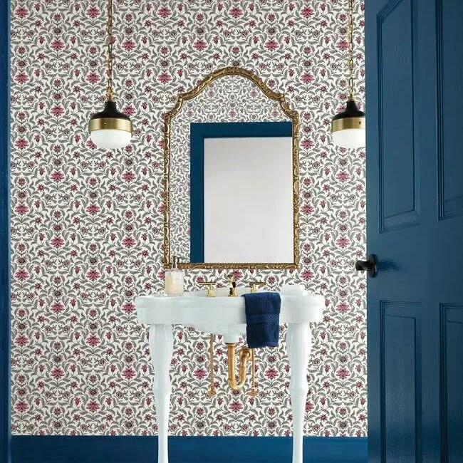 York Wallcoverings Vintage Blooms Red Wallpaper - SKU GR5982