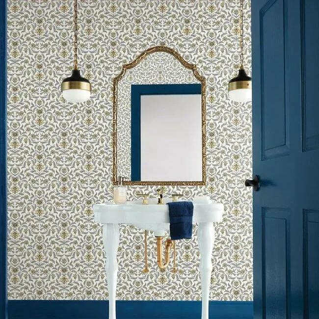 York Wallcoverings Vintage Blooms Yellow Wallpaper - SKU GR5983