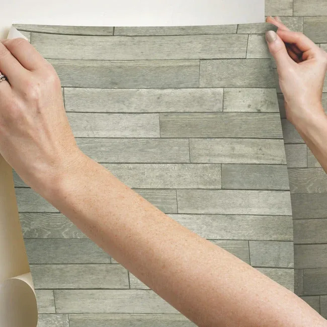 York Wallcoverings Warehouse Planks Brown Peel & Stick Wallpaper - SKU PSW1294RL