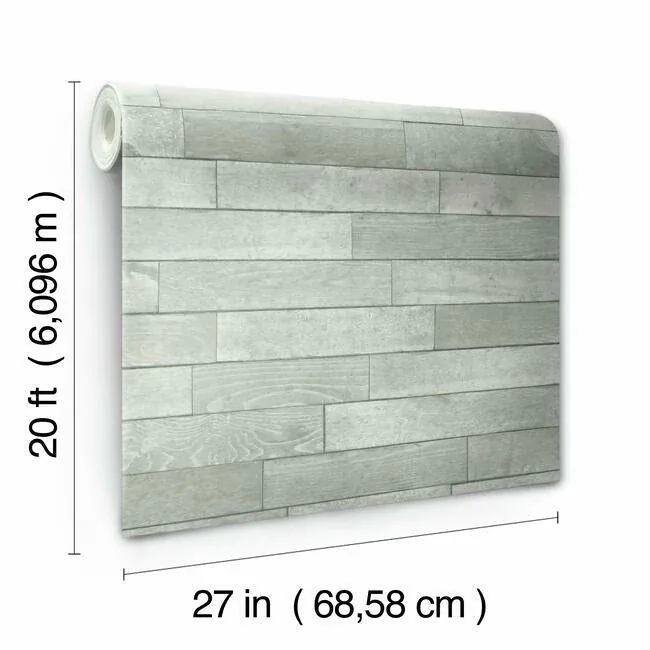 York Wallcoverings Warehouse Planks Grey Peel & Stick Wallpaper - SKU PSW1295RL