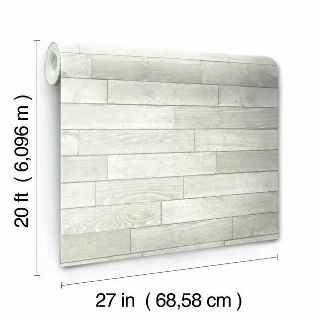 York Wallcoverings Warehouse Planks White Peel & Stick Wallpaper - SKU PSW1293RL