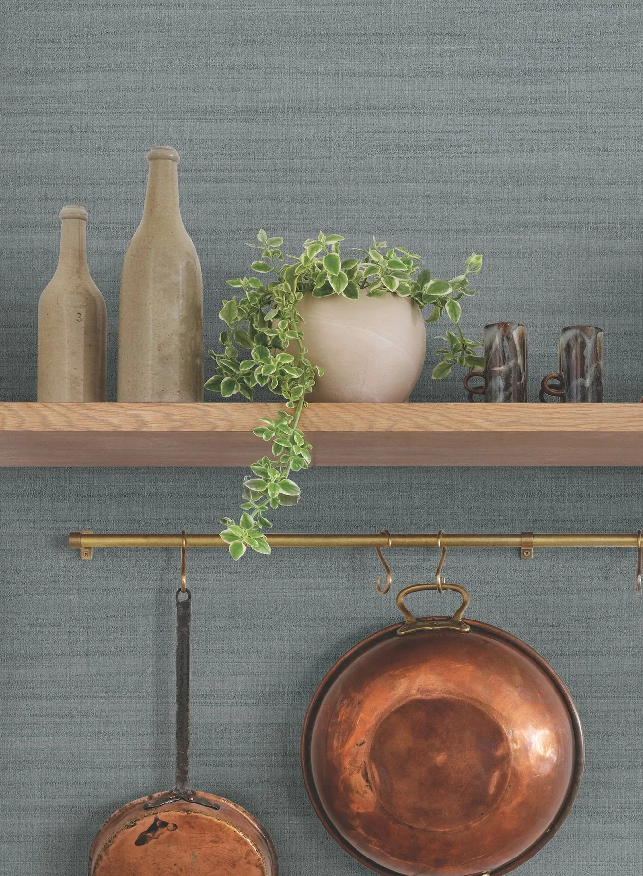 York Wallcoverings Washed Denim Linen Wallpaper - SKU OM3662