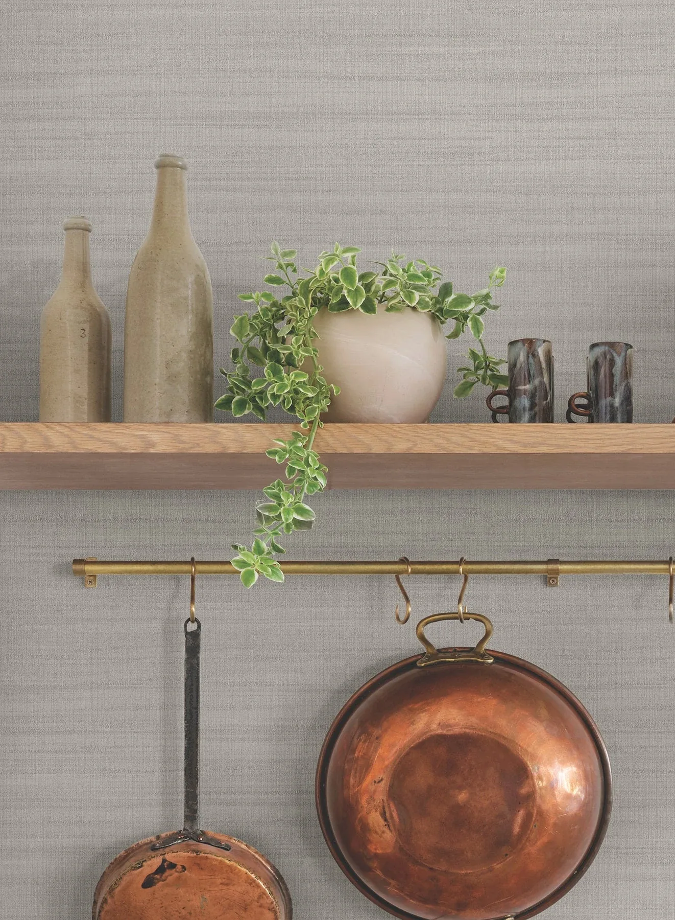 York Wallcoverings Washed Gravel Linen Wallpaper - SKU OM3664