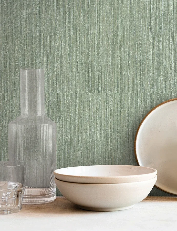 York Wallcoverings Washed Ramie Sea Glass Wallpaper - SKU SI25854