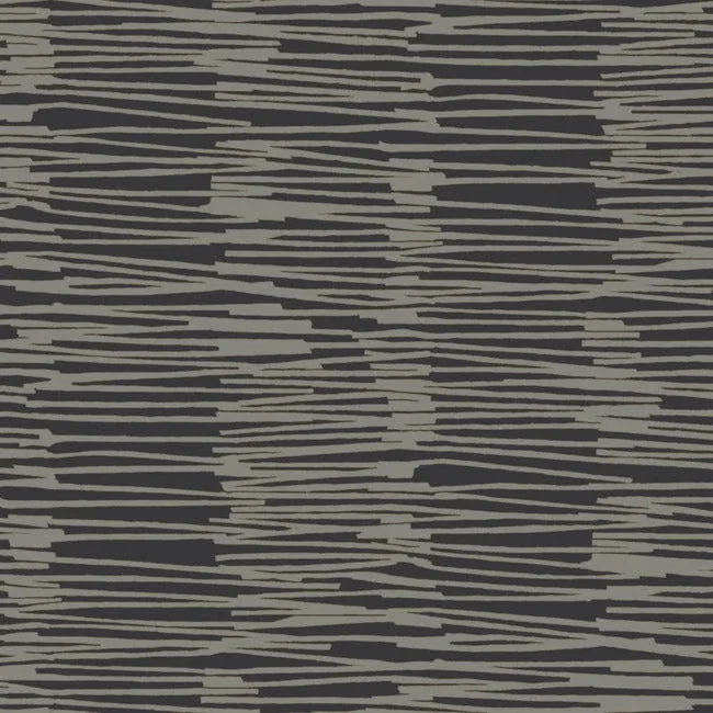 York Wallcoverings Water Reed Thatch Black & Gold Wallpaper - SKU AG2095