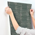 York Wallcoverings Water Reed Thatch Forest & Silver Wallpaper - SKU AG2094