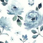 York Wallcoverings Watercolor Blooms Blue Peel & Stick Wallpaper | Wallpaper Twins York Wallcoverings Watercolor Blooms Blue Peel & Stick Wallpaper - SKU PSW1074RL