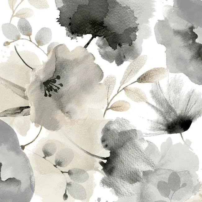 BL1771 | Watercolor Bouquet Charcoal Wallpaper