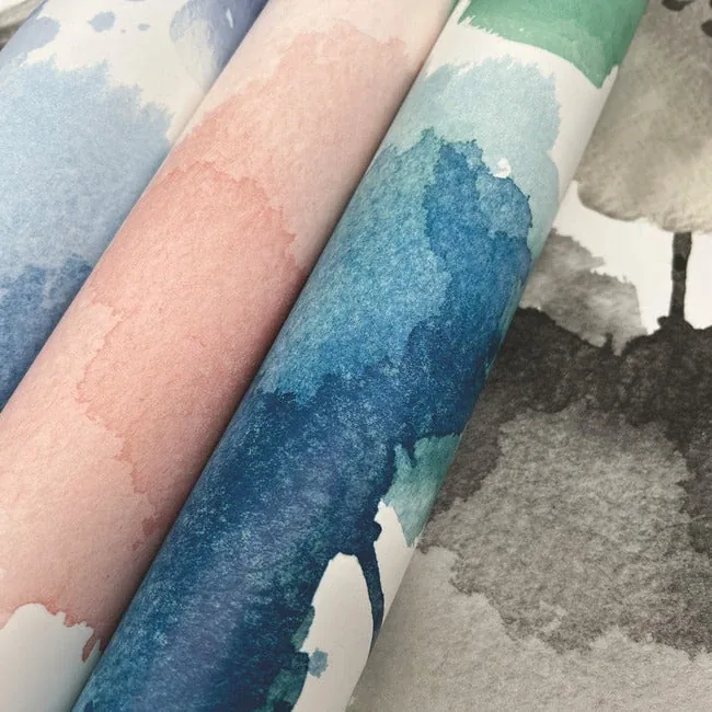 York Wallcoverings Watercolor Bouquet Charcoal Wallpaper - SKU BL1771