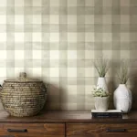 York Wallcoverings Watercolor Check Grey & White Wallpaper - SKU MH1518