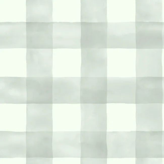 MH1519 | Watercolor Check Grey & White Wallpaper