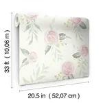 York Wallcoverings Watercolor Roses Pink Wallpaper - SKU MK1125
