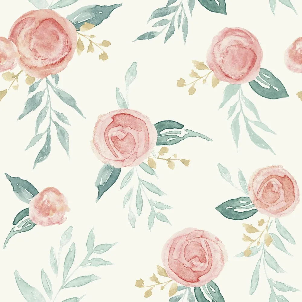 MK1126 | Watercolor Roses Red Wallpaper