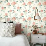 York Wallcoverings Watercolor Roses Red Wallpaper - SKU MK1126