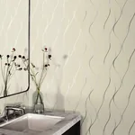 York Wallcoverings Wavy Stripe Beige Metallic Wallpaper | Wallpaper Twins York Wallcoverings Wavy Stripe Beige Metallic Wallpaper - SKU Y6201404