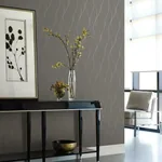 York Wallcoverings Wavy Stripe Black Metallic Wallpaper | Wallpaper Twins York Wallcoverings Wavy Stripe Black Metallic Wallpaper - SKU Y6201405
