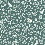 York Wallcoverings Weekends Fox & Hare Teal Wallpaper - SKU ME1574