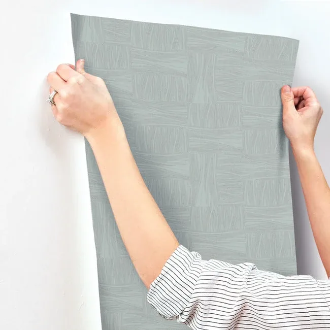 York Wallcoverings Wicker Dot Slate Blue Wallpaper - SKU OI0634
