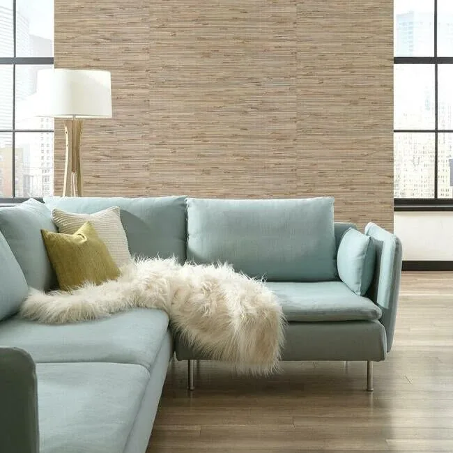 York Wallcoverings Wide Knotted Grass Metallic Wallpaper - SKU VG4441