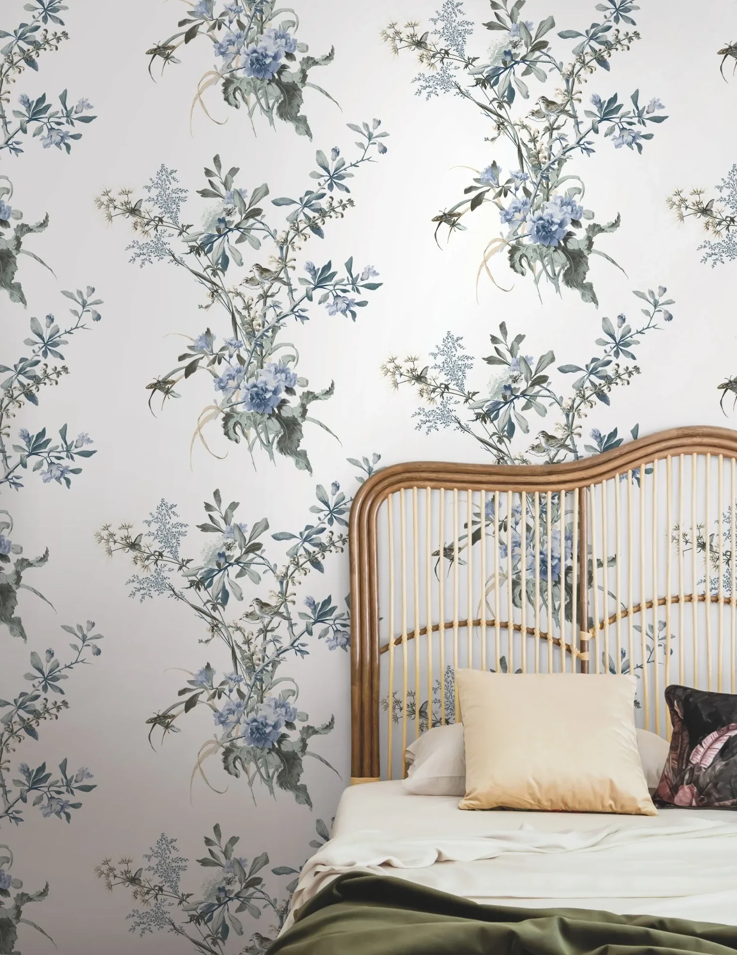 York Wallcoverings Wild Flowers Jade Peel & Stick Wallpaper - SKU PSW1367RL