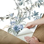 York Wallcoverings Wild Flowers Jade Peel & Stick Wallpaper - SKU PSW1367RL